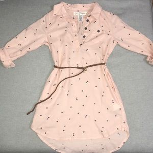 Girls blush with grey hearts H&M dress